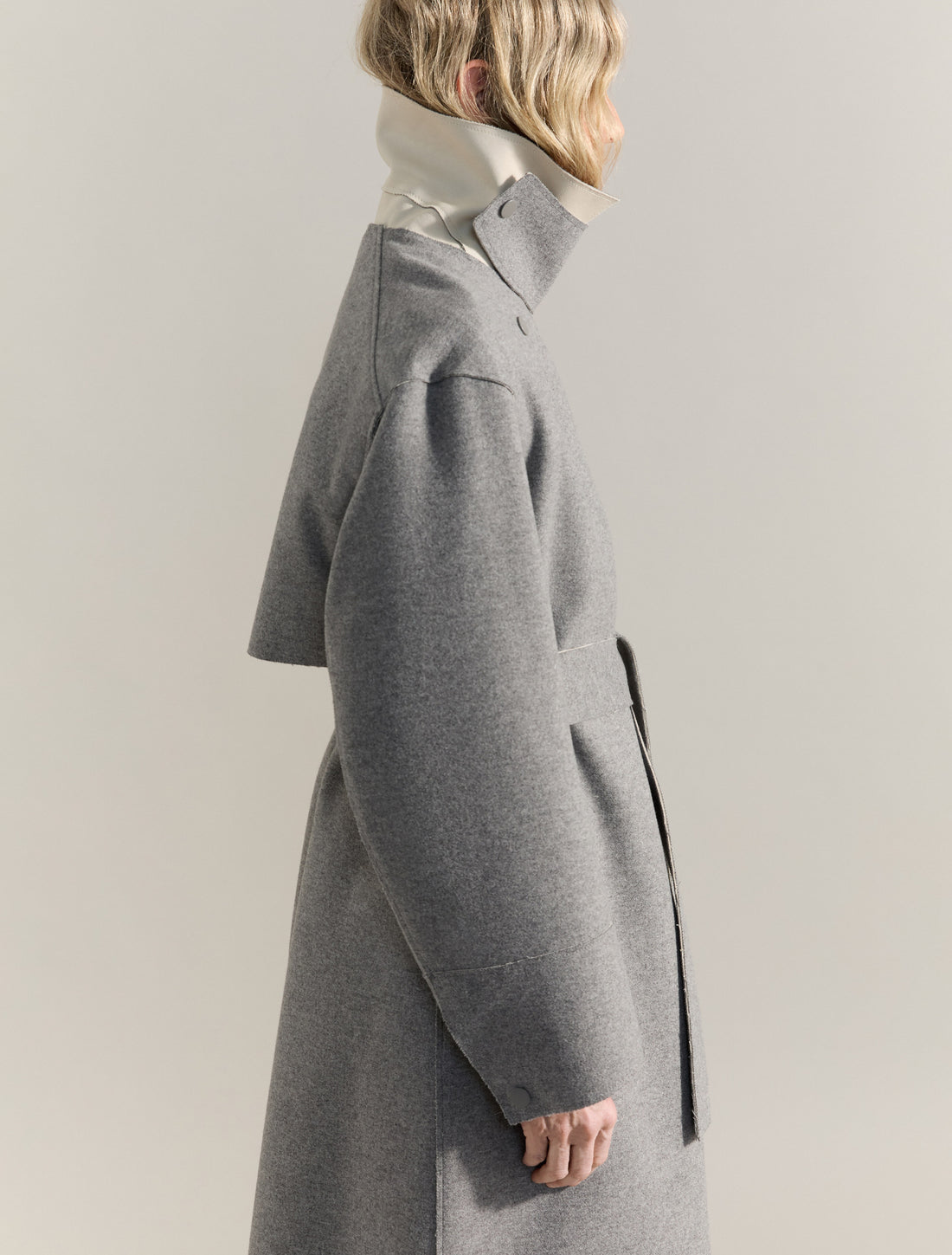 REVERSIBLE COAT in Melange Grey, image 4