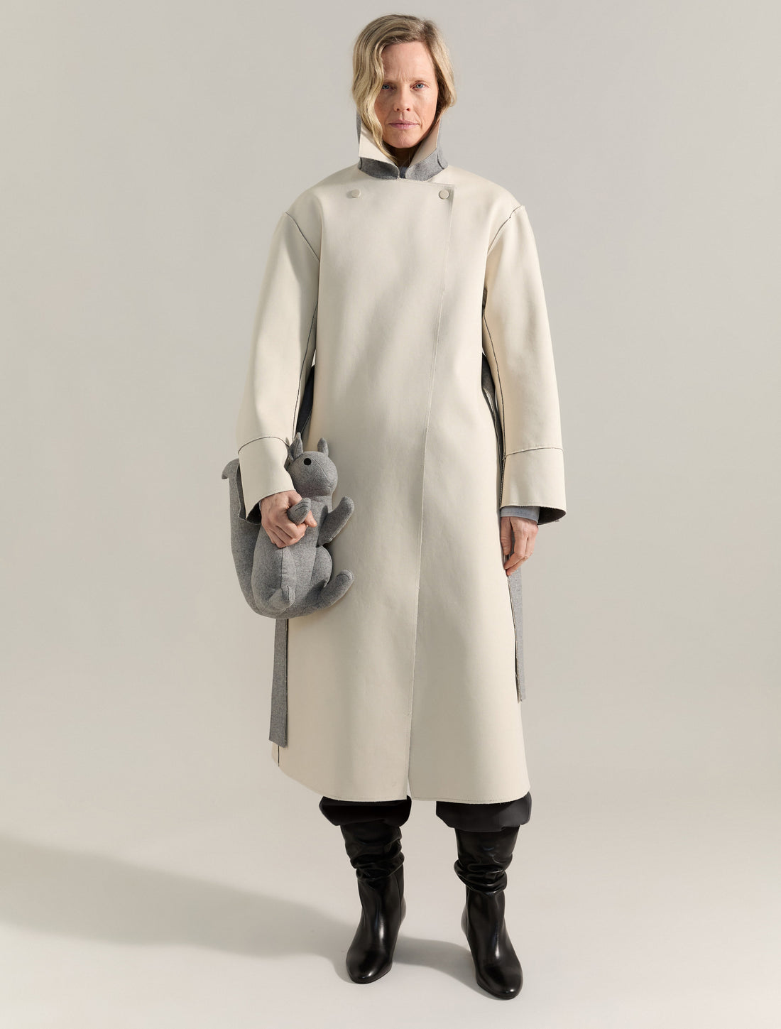 REVERSIBLE COAT in Melange Grey, image 3