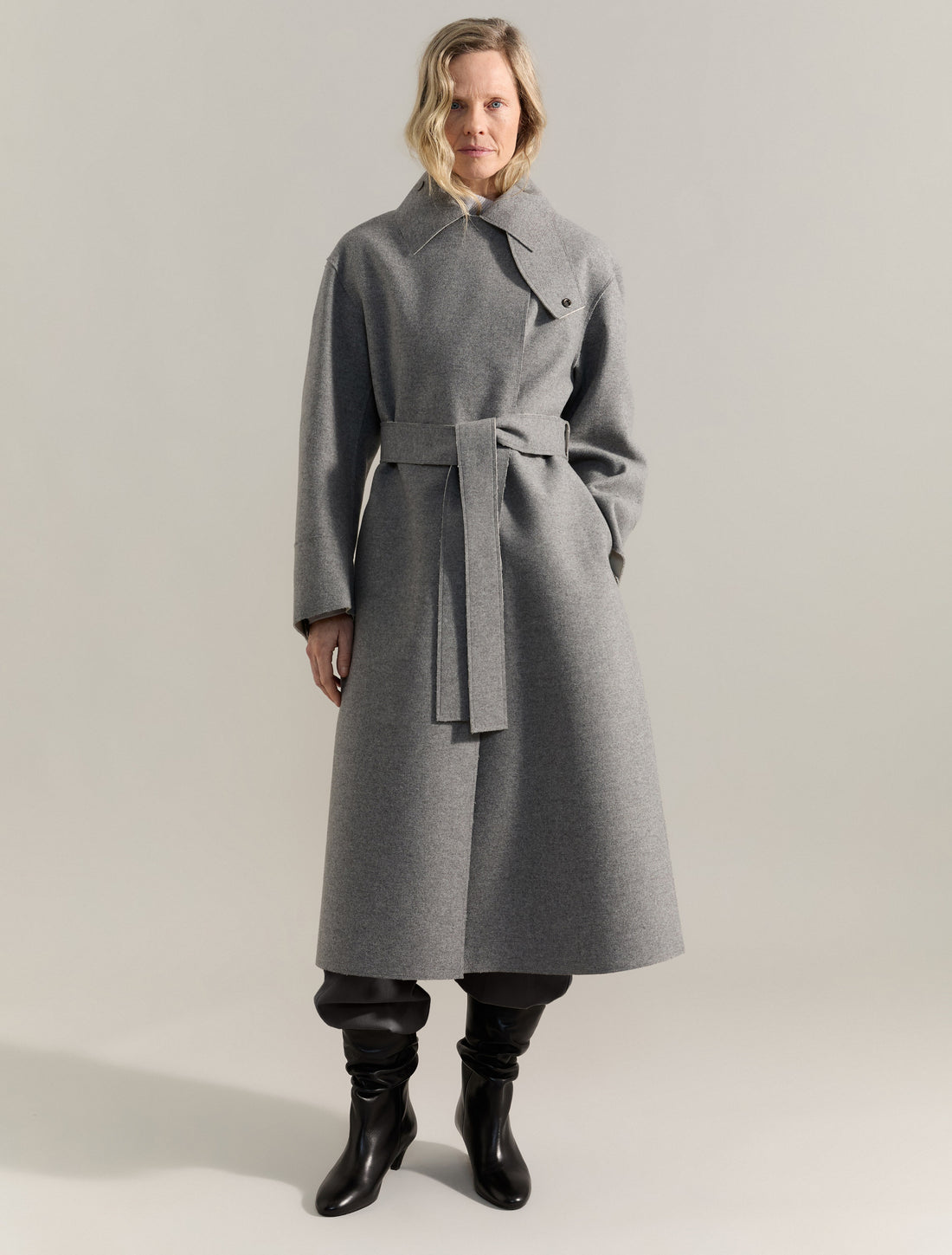 REVERSIBLE COAT in Melange Grey, image 1