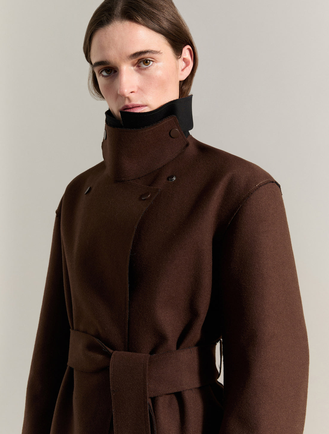 REVERSIBLE COAT in Dark Brown, image 2