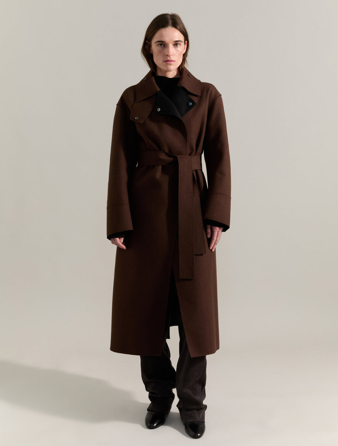 REVERSIBLE COAT in Dark Brown, image 1
