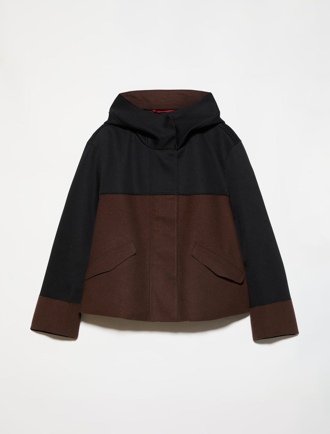 COLOUR-BLOCKED JACKET in DARK BROWN, image 5