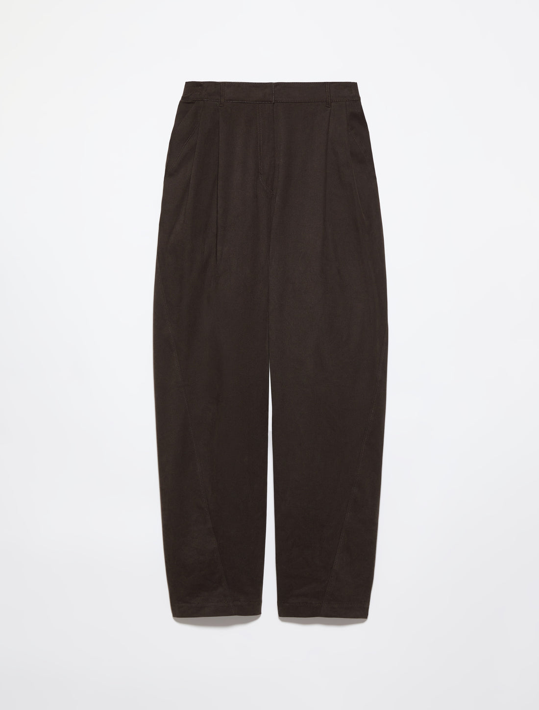BARREL-LEG TROUSER in BURNT BROWN, image 4