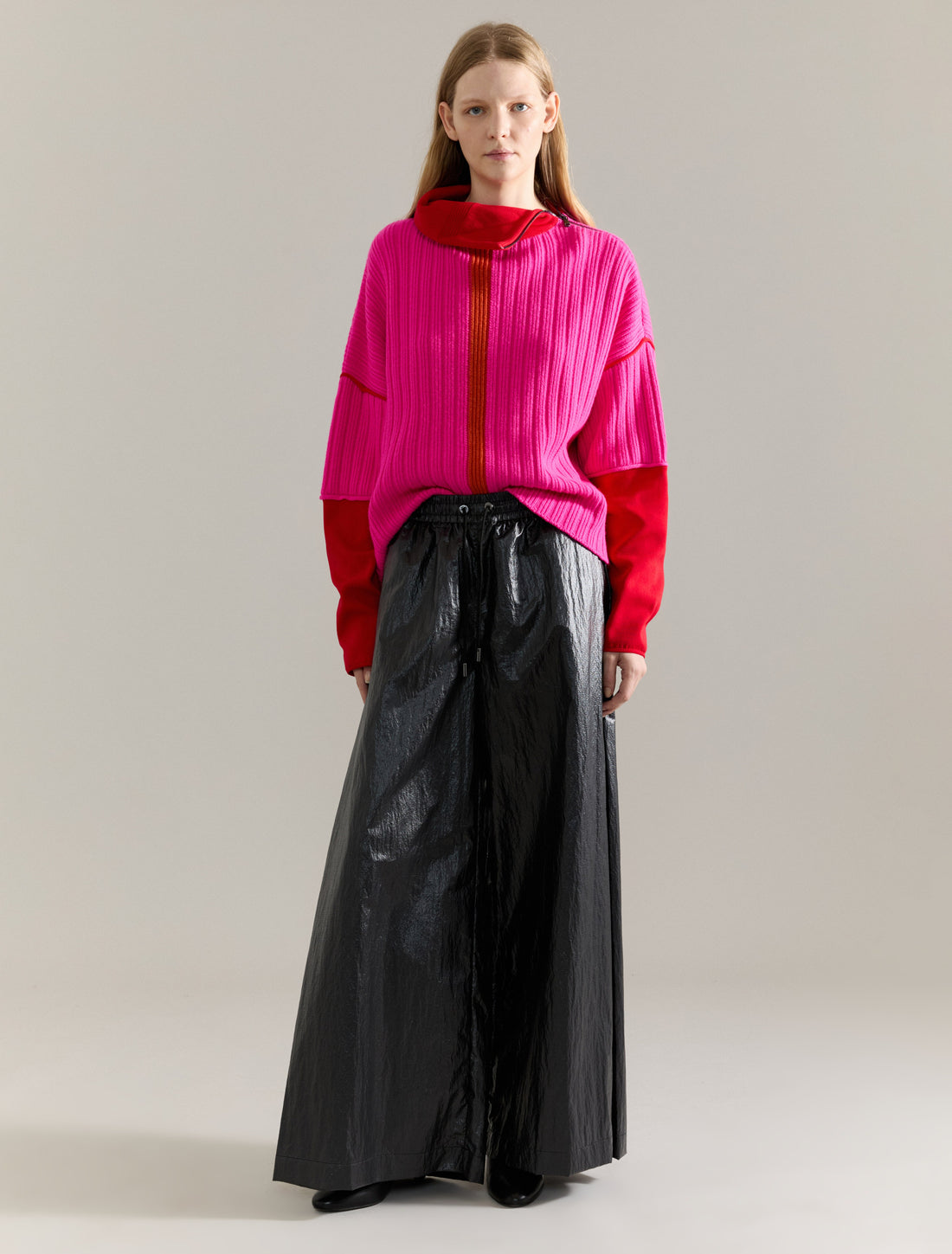 WIDE TROUSERS in BLACK, image 1