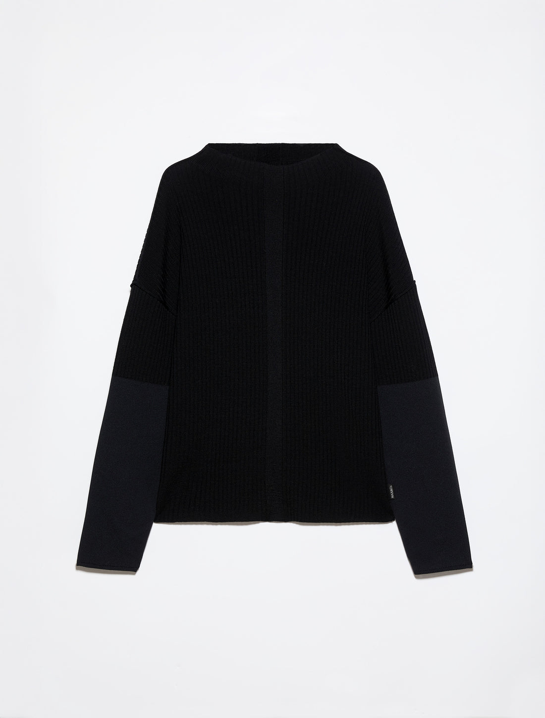 RIBBED KNIT SWEATER in BLACK, image 6