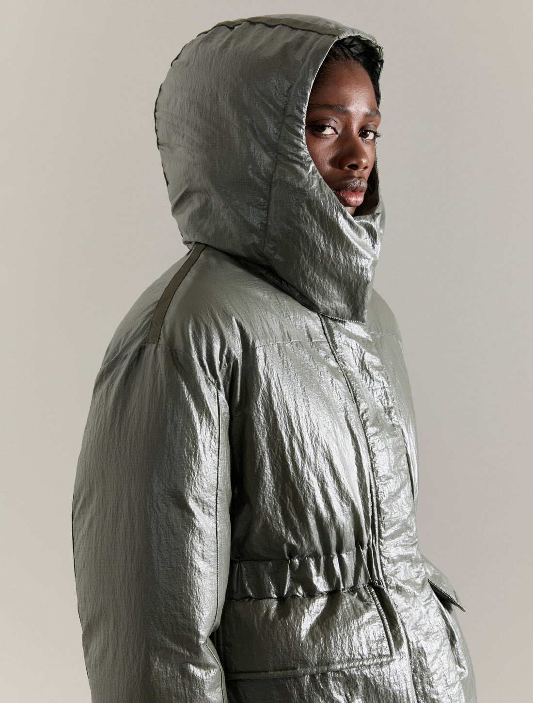 DOWN JACKET in KHAKI, image 4