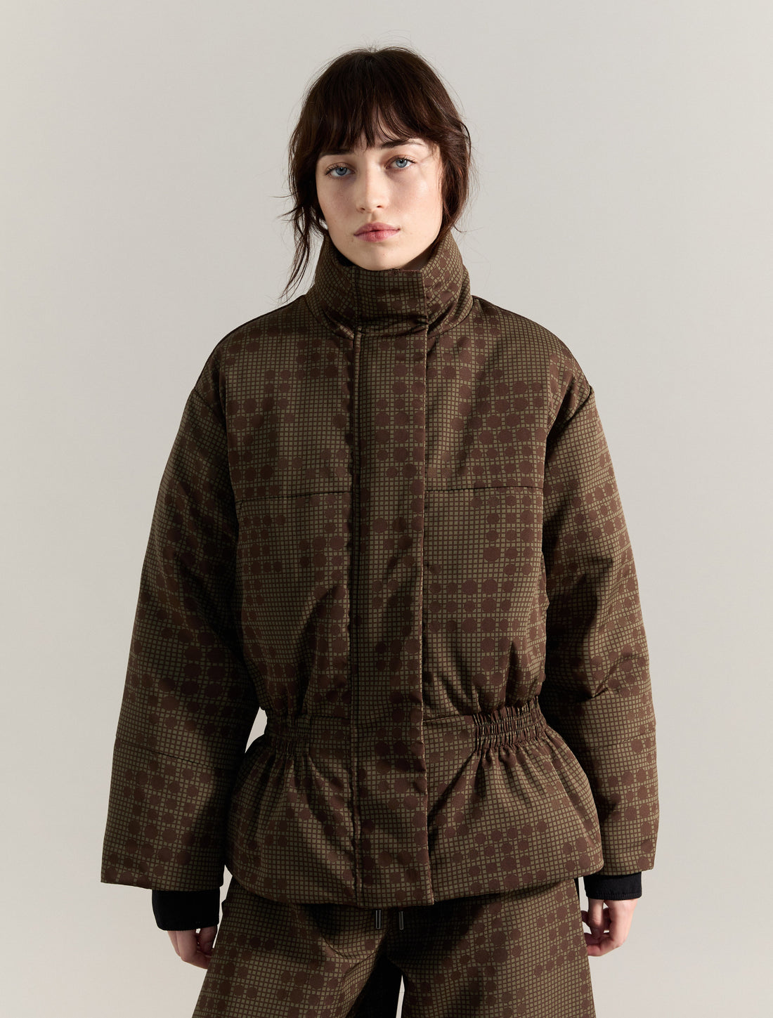 JACQUARD DOWN JACKET in KHAKI, image 1