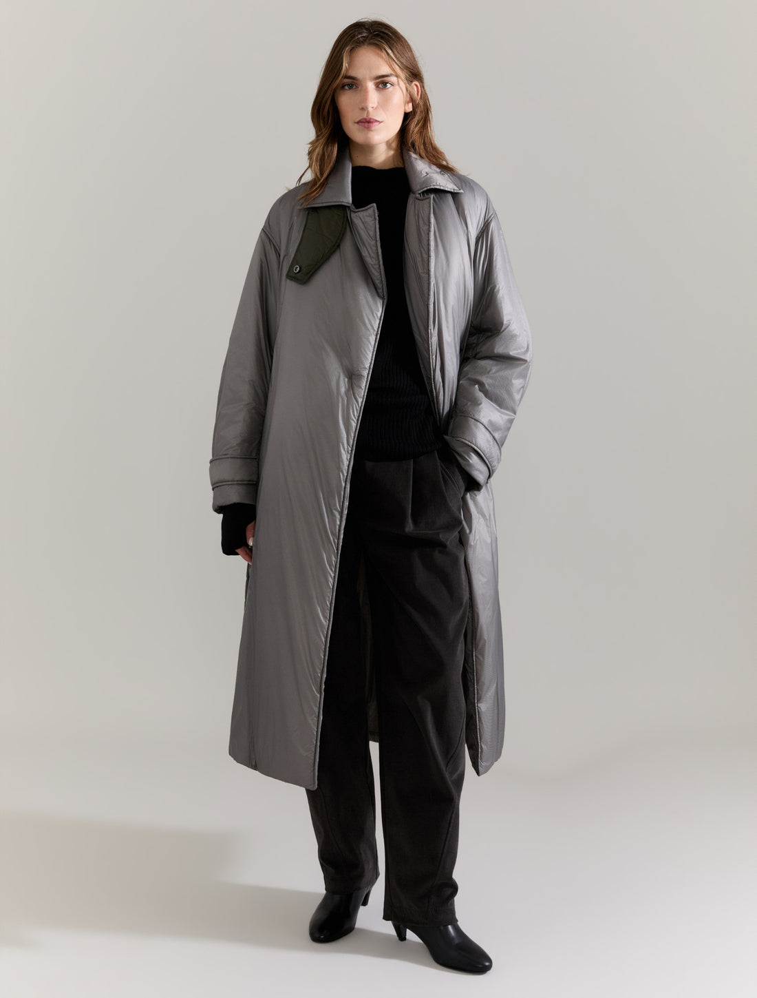 PADDED COAT in DARK GREY, image 4