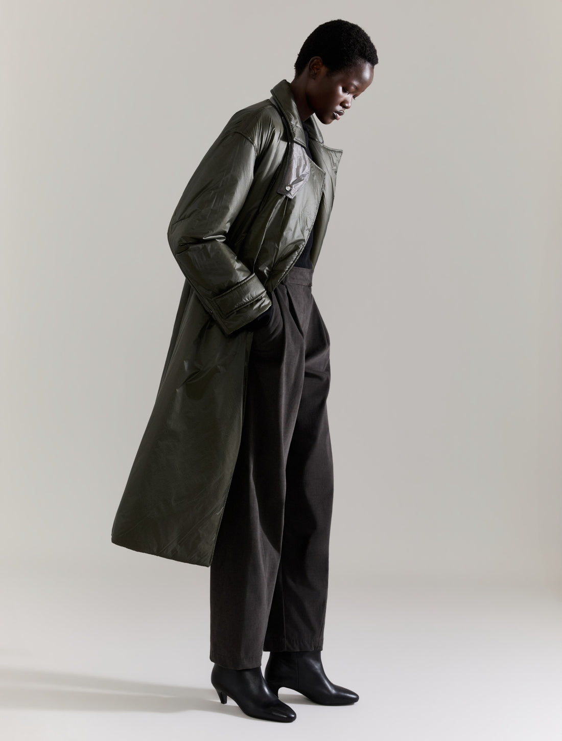 PADDED COAT in KHAKI, image 3