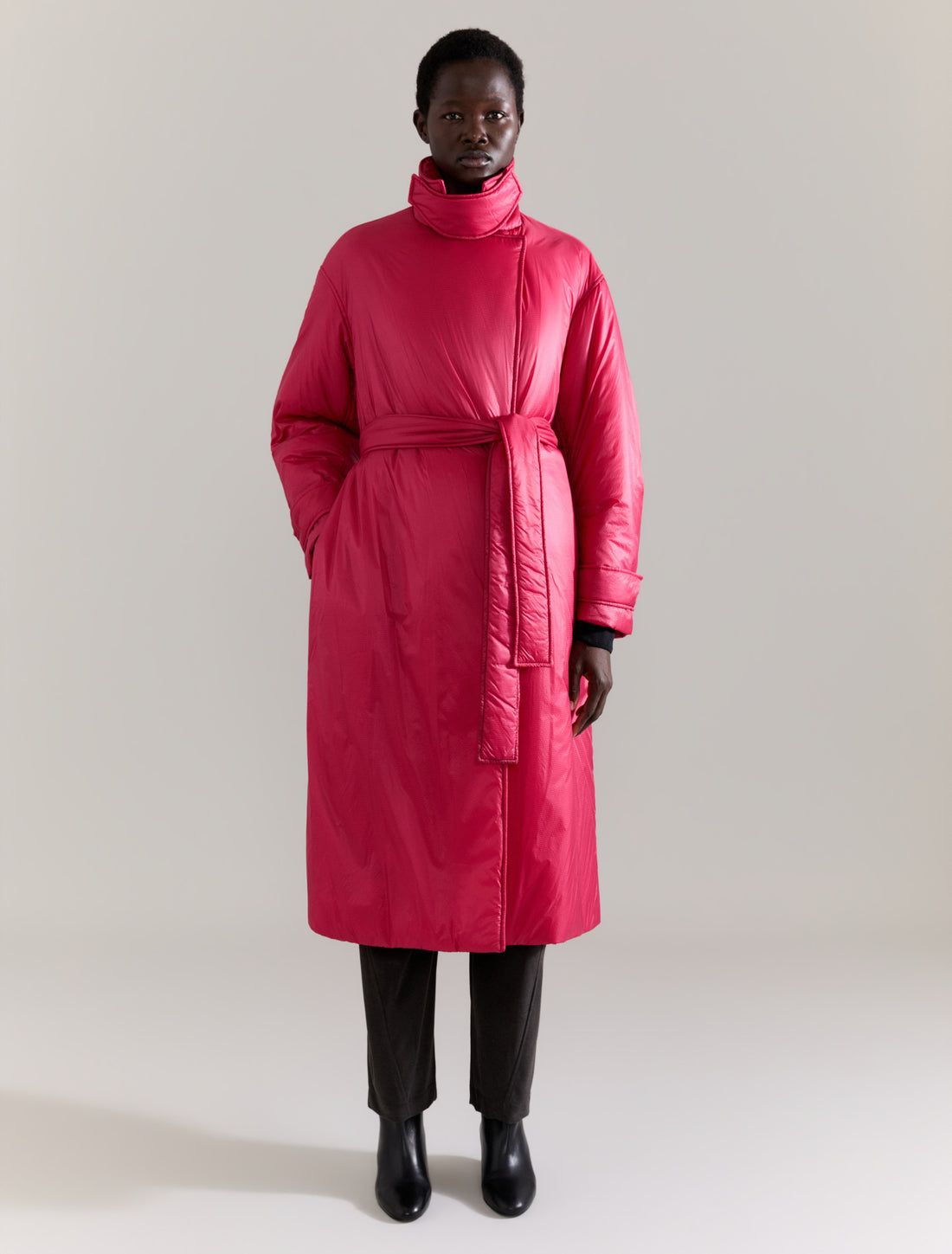 PADDED COAT in CHERRY, image 1