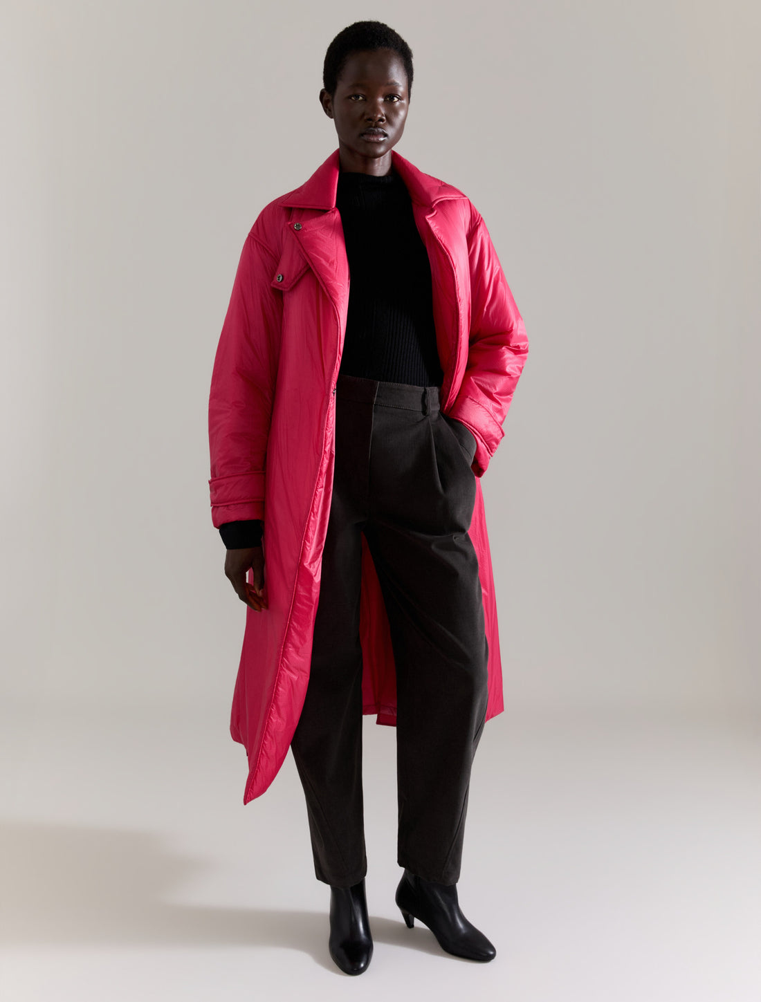 PADDED COAT in CHERRY, image 4