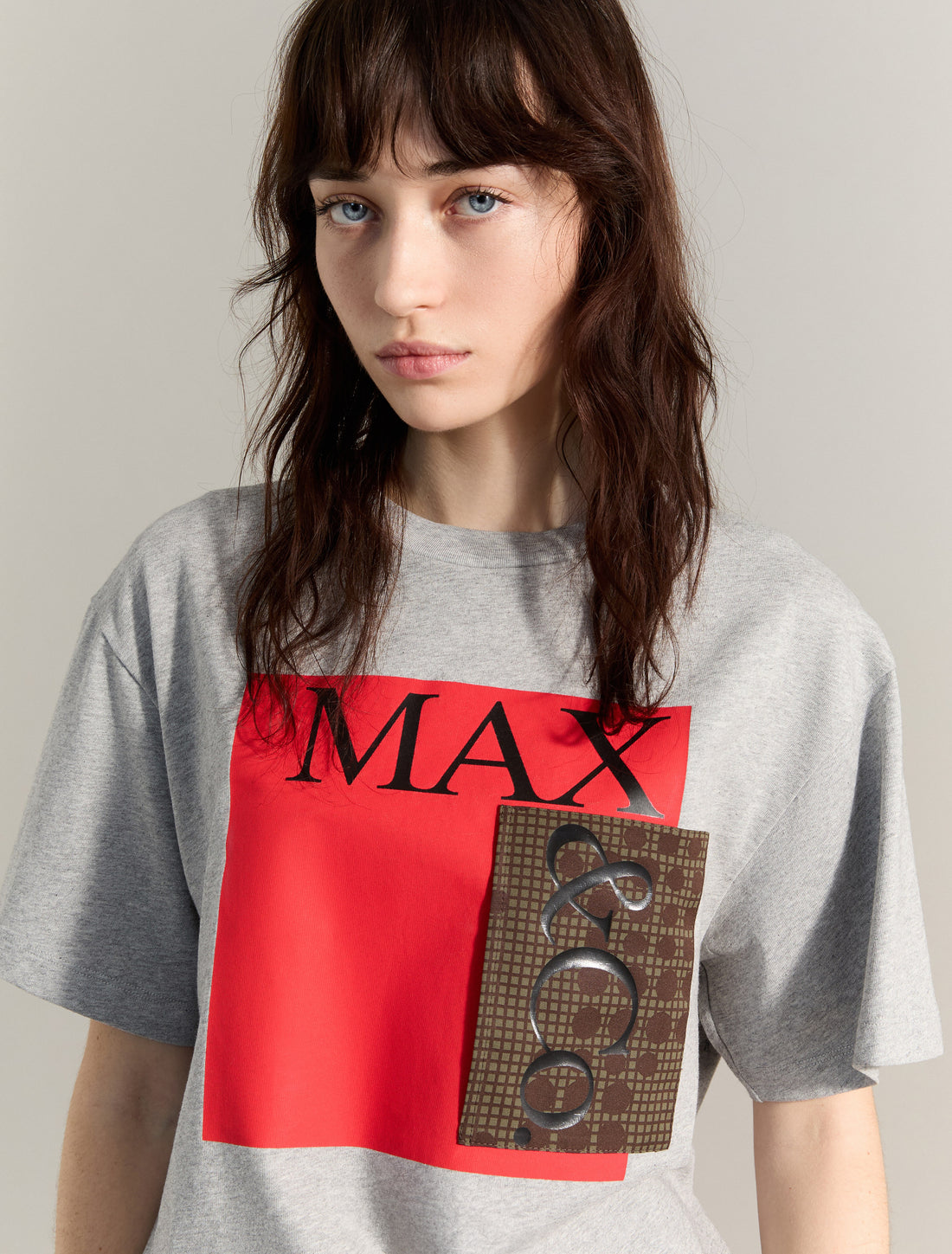 T-SHIRT in MELANGE GREY, image 3