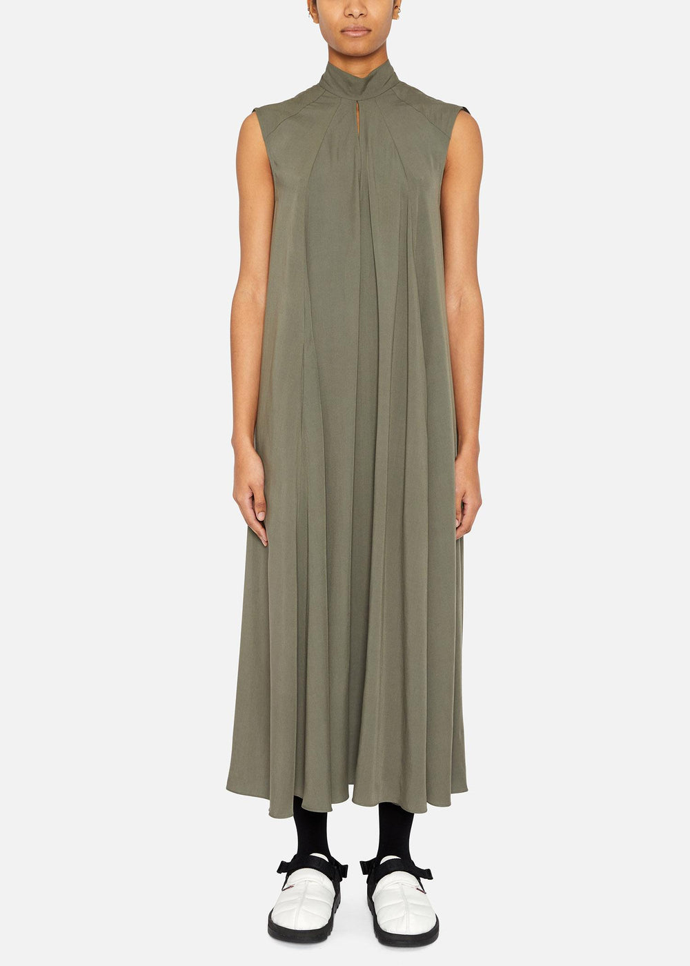CAPE DRESS OLIVE RÆBURN