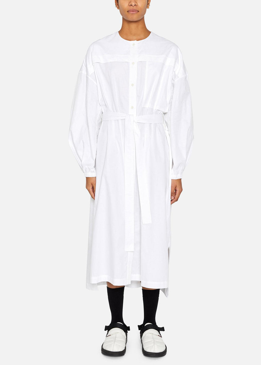 COM.PACKED SHIRT DRESS WHITE - RÆBURN