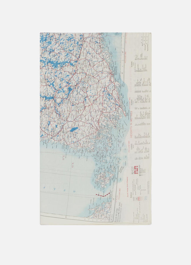 1950s SILK MAP SCARF, HELSINKI AERONAUTICAL MAPS RÆBURN