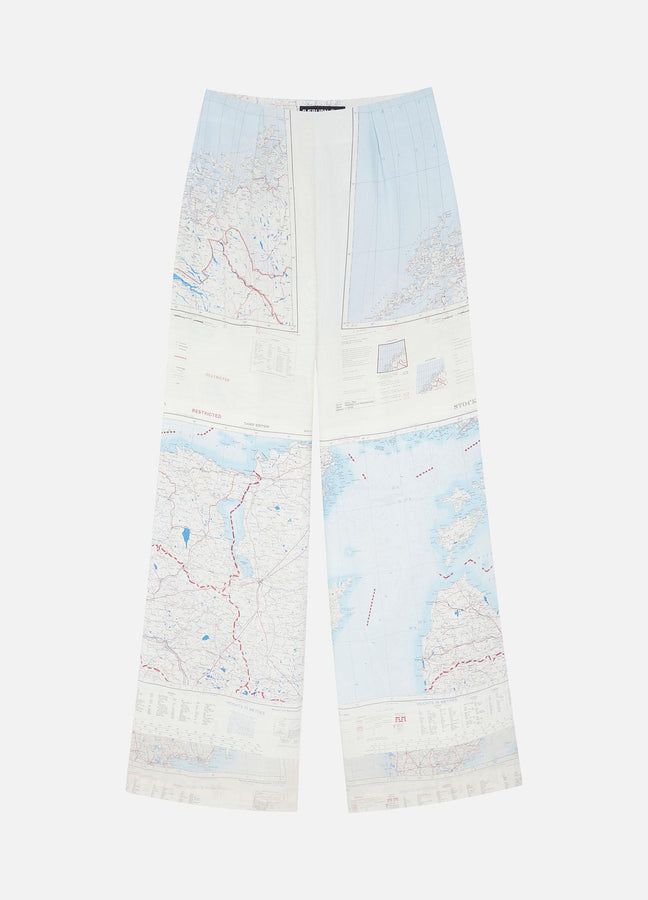 1950s SILK MAP TROUSERS AERONAUTICAL MAPS RÆBURN