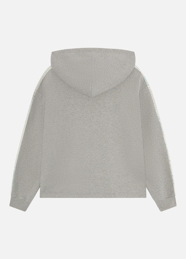 1950S SILK MAP HOODED SWEAT GREY RÆBURN